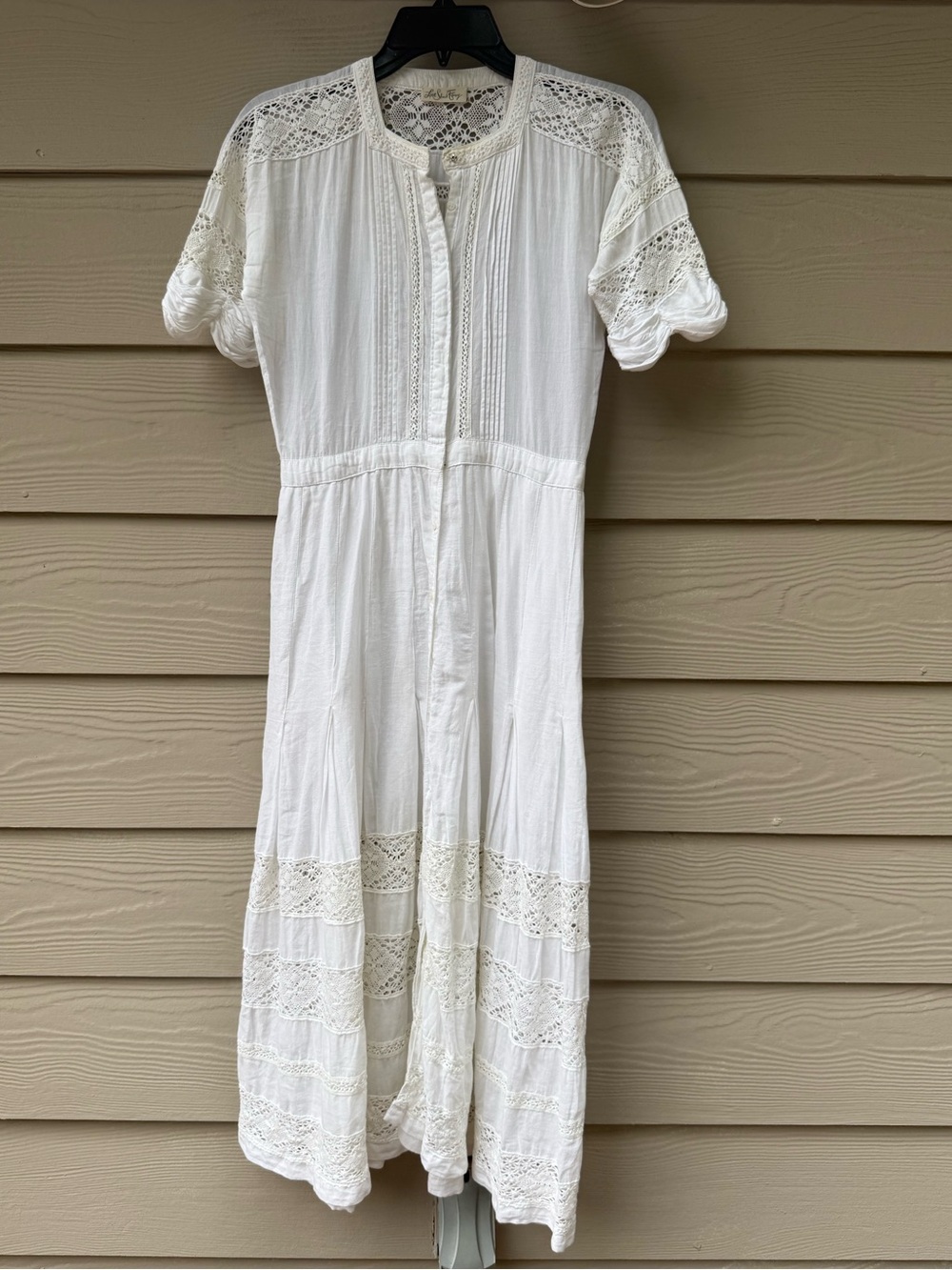 LoveShackFancy Edie Voile Lace Trim Button Front Maxi Dress - Picture 4 of 16